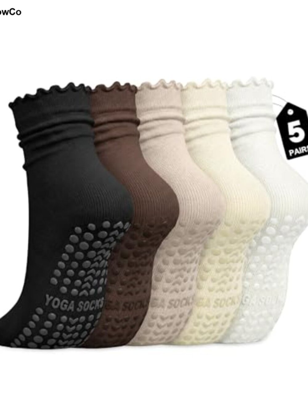 Women's Non-Slip Cotton Yoga Socks with Grips, Pilates Socks